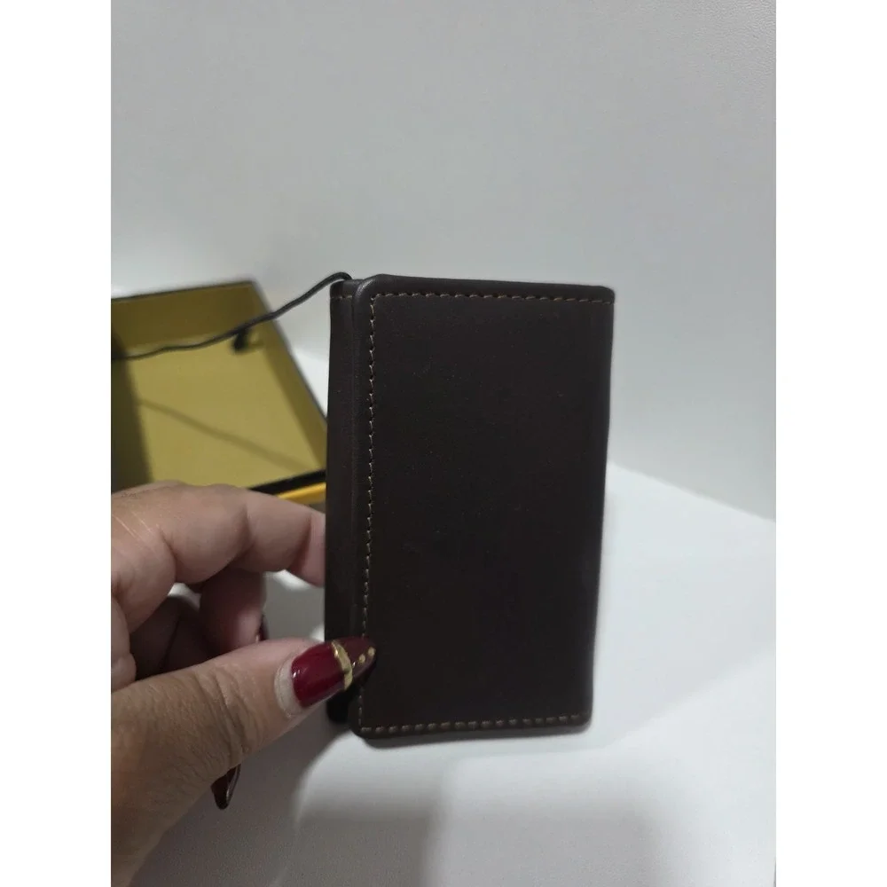 Dopp Genuine Leather Key Holder Wallet Valet Key Case Fob Brown Snap‎ Closure